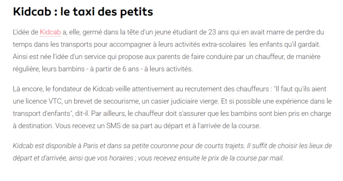 chauffeur taxi scolaire